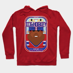 Ice Hockey Red and Blue - Faceov Puckslapper - Hayes version Hoodie